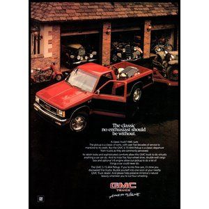 1986 GMC S-15 4x4 Pickup Truck Vintage Print Ad Antique Car Garage Wall Art